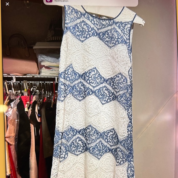 Sophie Max Blue and White Lace Dress - Picture 1 of 7